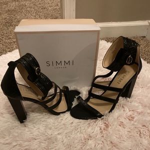 Black heeled sandals